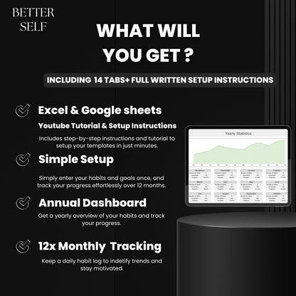 Habit Tracker for Excel & Google Sheets
